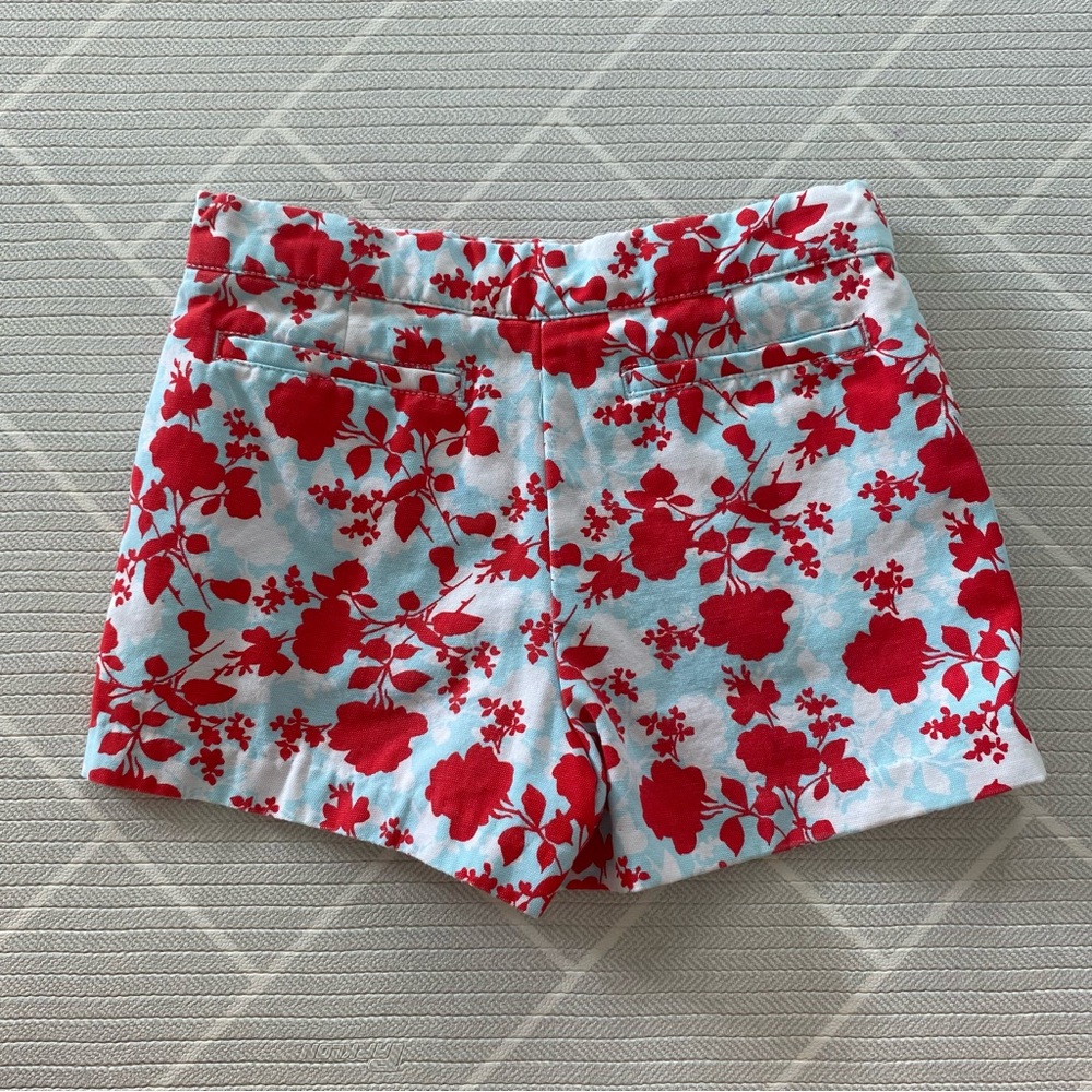 Janie and Jack Red & Blue Floral Shorts Girl’s Size 7 - Picture 6 of 7